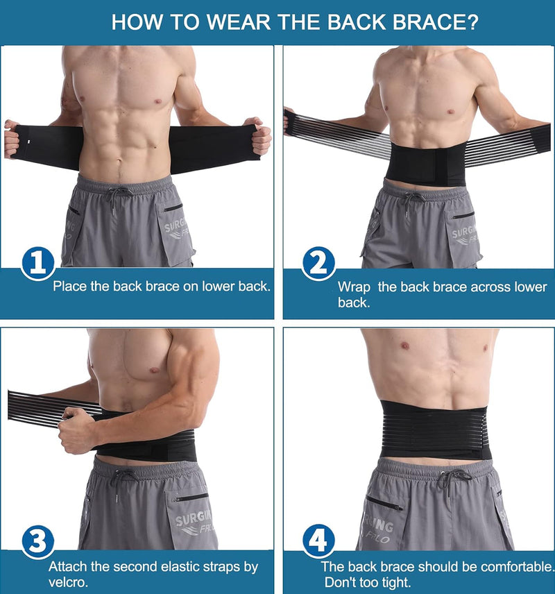 Braceup Back Support Belt - Breathable Back Brace, Lumbar Support For Lower Back For Sciatica, Herniated Disc, Scoliosis, With Double Sided Adjustable Straps (L/Xl) - NewNest Australia
