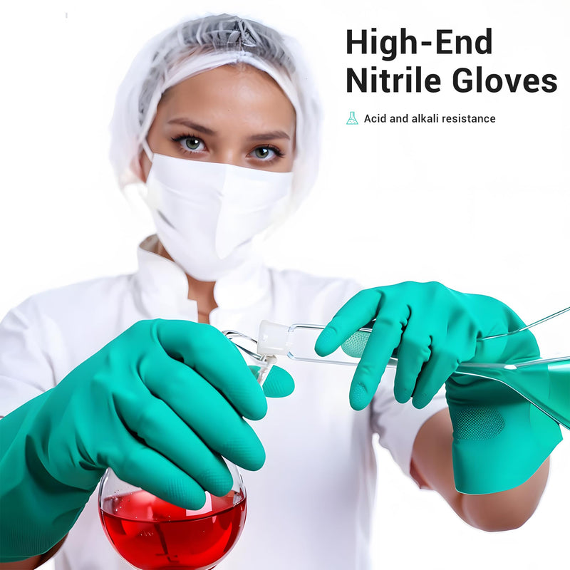 ThxToms Chemical Resistant Nitrile Gloves, Resist Household Acid, Alkali, Solvent and Oil, Latex Rubber Free, 1 Pair Medium Medium (Pack of 1)