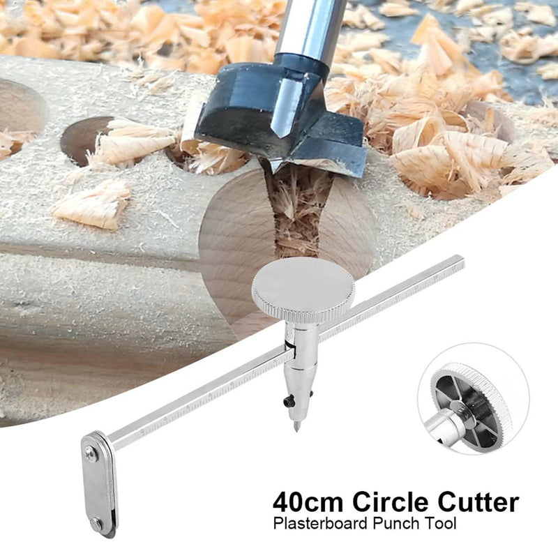 Drywall Circle Hole Cutter, Steel Shaft Plasterboard Saw, Stainless Steel Circle for Precise Plasterboard Notching for Precise Notching, High Durability and Easy Measurement, Max 400mm Diameter