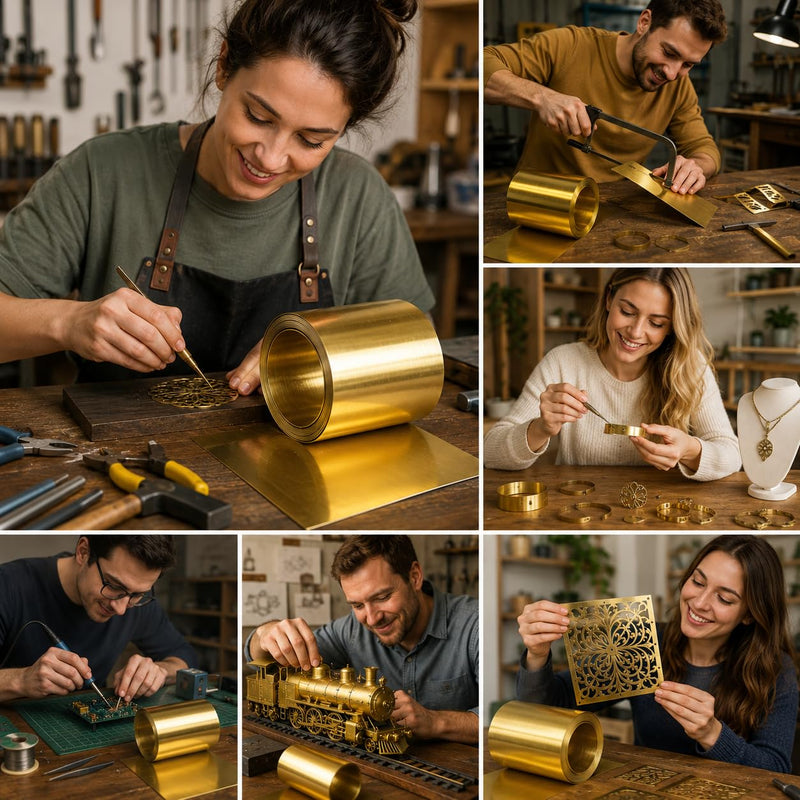 Thin Brass Sheet Metal 0.2MM Thick x 200MM Wide x 1 Meter Long, Flexible Brass Strip for Engraving, Metal Crafts, Jewelry Making, Model Building & DIY Projects
