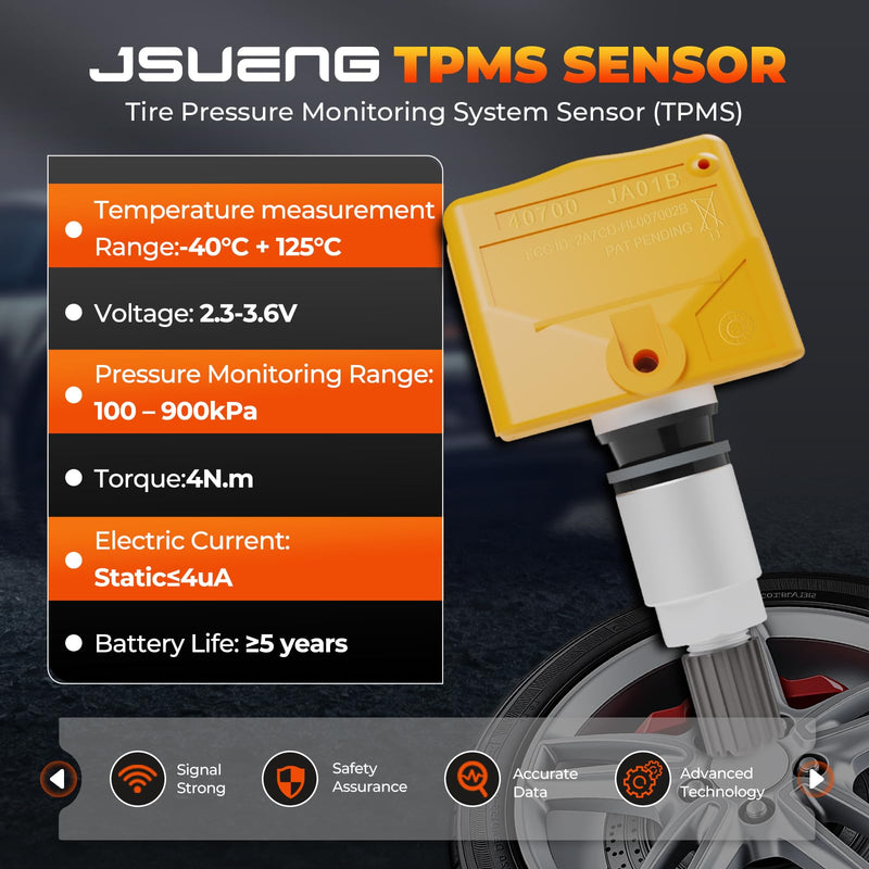 4PCS TPMS Sensor Tire Pressure Monitoring Sensor fit for Nissan Maxima Murano Frontier Armada Altima Pathfinder Juke 350z Altima Versa Rogue, Infiniti EX FX Q45, Replaces 40700-JA01B 407001AA0B 315MHZ