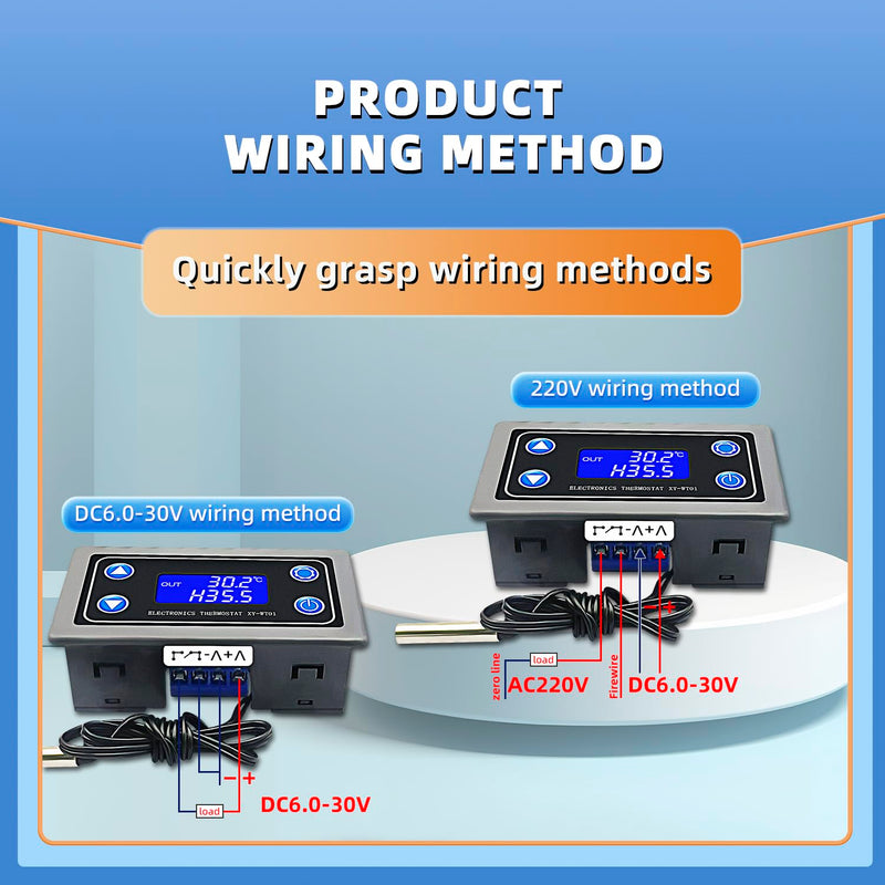 DC 12V Electronic Temperature Controller Programmable -50 to 110 Degree Celsius Thermostat Control Switch Module