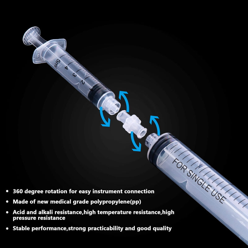 25pcs Luer Lock to Luer Lock Connector, Female Luer Syringe to Syringe Transfer Joint,PP Syringe Adapter Coupler (25)