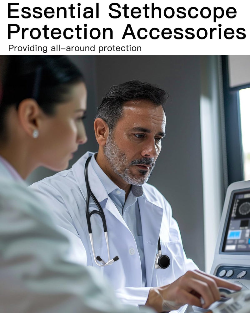 Protection Kit for EKO CORE 500™ Digital Stethoscope - (3-Pack) Silicone Chestpiece Covers & (3-Pack) 2.5D Tempered Glass Screen Protectors - 9H Hardness for All-Around Protection