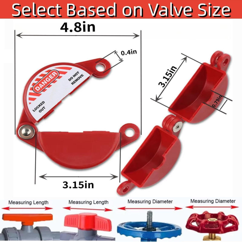 Gate Valve Lockout Device and Safety Padlock, Outdoor Faucet Lock for Outdoor Faucet Knob/Water Spigot/Propane Tank, Suited for 1 to 2-1/2 in Dia Valve Handles