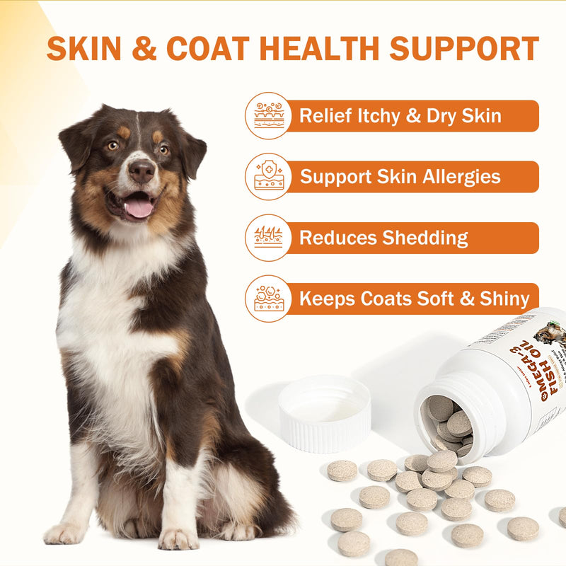 Allergy & Itch for Dogs - Omega 3 Fish Oil Skin and Coat Chews Tablet - Dog Itching & Ears Relief - Reduced Seasonal Allergies Shedding Dry Skin Itchy Paws Hot Spots Treatment