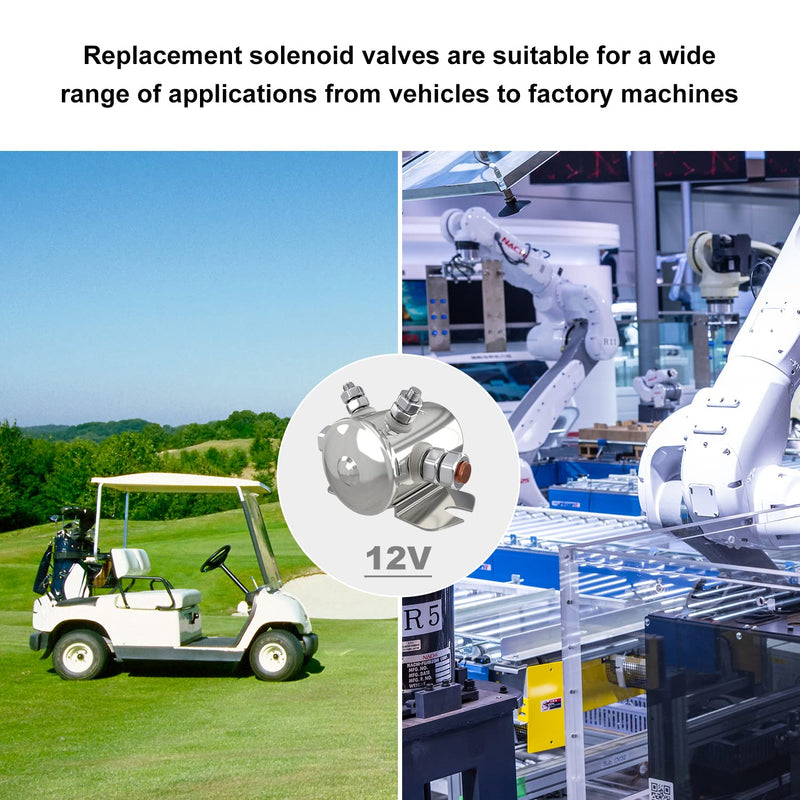 Zhushan Max 300A Continuous Duty Solenoid Relay Nickel-Plating for Golf Carts, Winch, Marine in Rush 12VDC 12V 4 Terminal