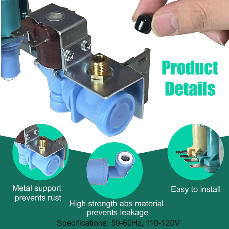 242252702 Refrigerator Water inlet Valve for Frigidaire Kenmore Electrolux Crosley, Fridge Water Valve replacement Parts 240531101 241734301 WV2702 AP5671757 240321801 K-76150, 1 Year Warranty