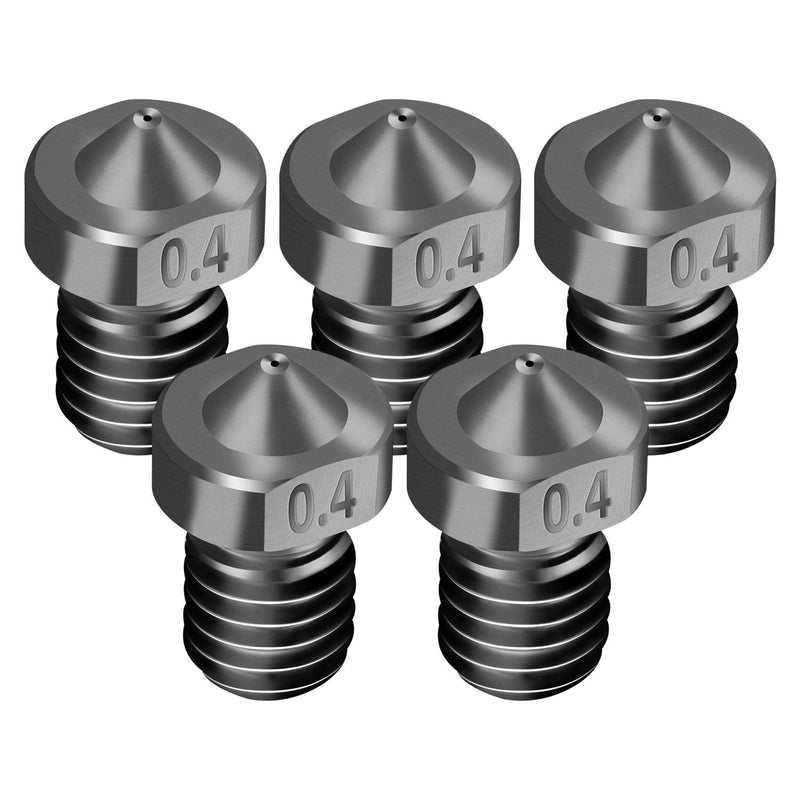 8PCS V6 Nozzles 0.4MM,Hardened Steel Nozzles+Stainless Steel Cleaning Kit, Extruder Nozzle for Monoprice Select mini, V5 V6, Prusa i3, Anet8, Anycubic i3 mega 3D Printer E3D 0.4mm + tweezers 8
