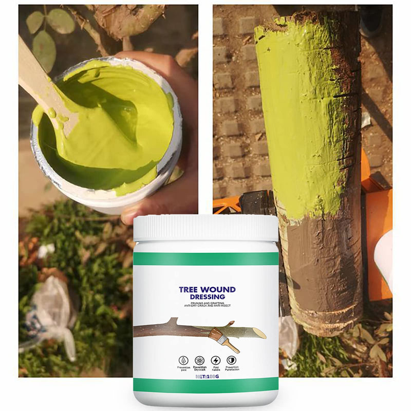 Tree Wound Sealer, Tree Pruning Sealer, Tree Grafting Supplies, Tree Wound Sealer Healing Paste, Bonsai Cut Paste, Pruning Sealer And Tree Wound Dressing for Trees, Shrubs, Roses (1Pcs*100g +1*Brush) 1pcs*100g +1*brush