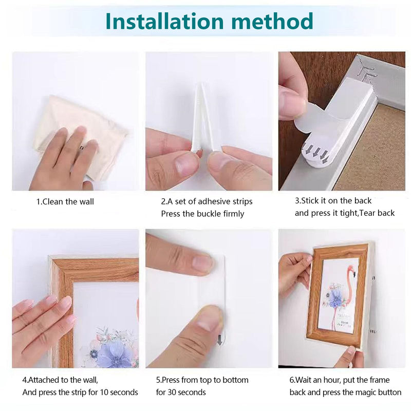 Picture Hanging Strips Heavy Duty, 24 Pairs (48 Strips) Picture Hanging Strips, Use to Hang Picture Frames and Christmas Hooks for Hanging Pictures, No Damage, Hang Pictures on The Wall Without Nails