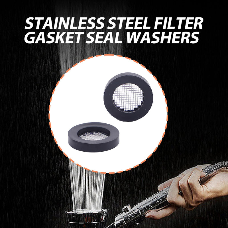 NIIIYTYB Shower Head Gasket with Wire Mesh Middle 50 Pack Rubber Washer for Showerhead Door Water Hose Prevent Leakage 3/4 40 Mesh O-Ring Gasket with Screen Sink Rubber Flow Restrictor