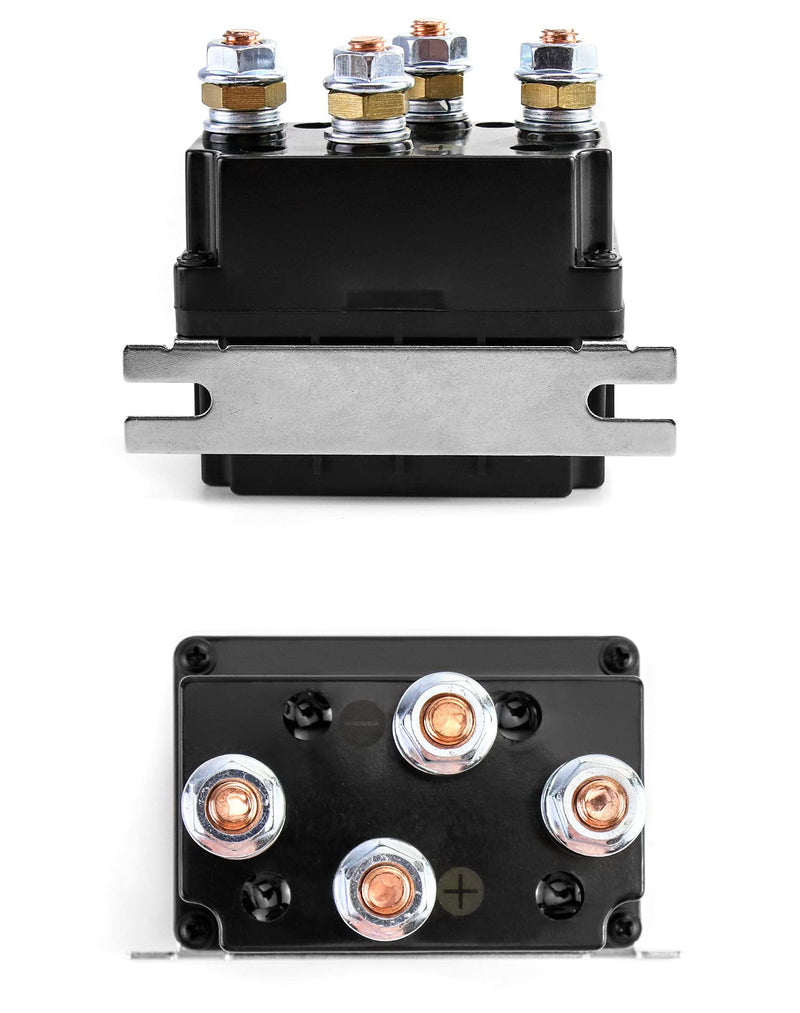 QWORK Solenoid Relay, 12V 500A Winch Relay Solenoid Replacement Contactor for 8000-15000lb ATV UT Winch Control