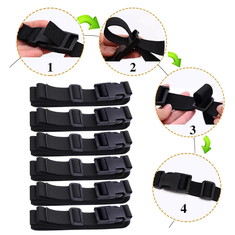 Adjustable Boat Cover Straps with Quick Release Buckles,Heavy Duty Boat Cover Tie Down Utility Straps,Webbing Tightening Straps Suspenders Belt for Securing 6 Pcs 96"