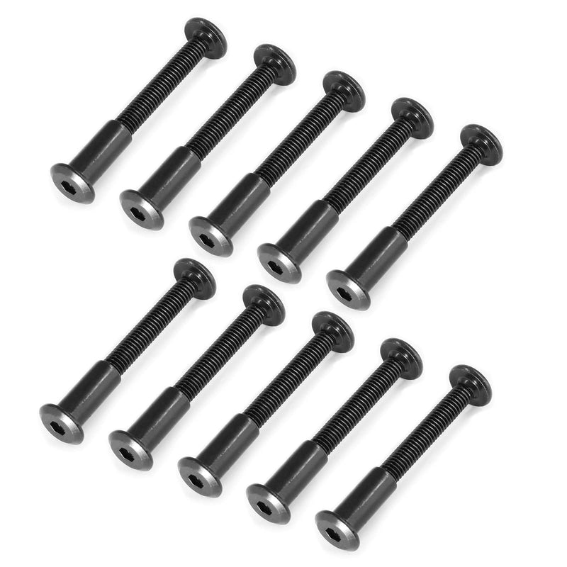 10 Pair(20 Piece) M6x40mm Hex Drive Socket Cap Bolt with Allen Wrench, Black Furniture Connector Bolts M6 Countersunk Screw Barrel Nuts Binding Screws for Crib Replacement Belt Cabinet
