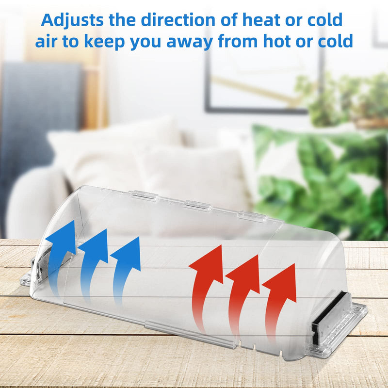 2 Pack Adjustable Air Vent Deflector, 9”-15” Transparent Deflector for Ceiling Registers, Floor, Sidewall (2) Transparent – 2 PACK