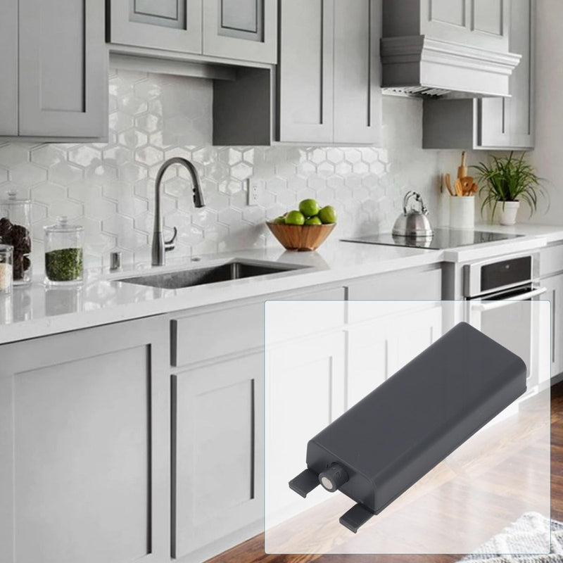 AUNMAS Magnetic Push Latch Automatic Cabinet Door Opener with Adjustable Design Effortless Push to Open Mechanism Secure Magnetic Closure for Drawers Wardrobes Kitchens (Black Gray) Black Gray