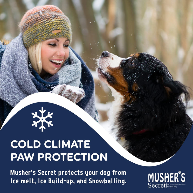 Musher's Secret Dog Paw Wax 60 g (2.1 oz) - Moisturizing Dog Paw Balm that Creates an Invisible Barrier That Protects and Heals Dry Cracked Paws - All-Natural with Vitamin E and Food-Grade Ingredients 2.1 Ounce (Pack of 1)
