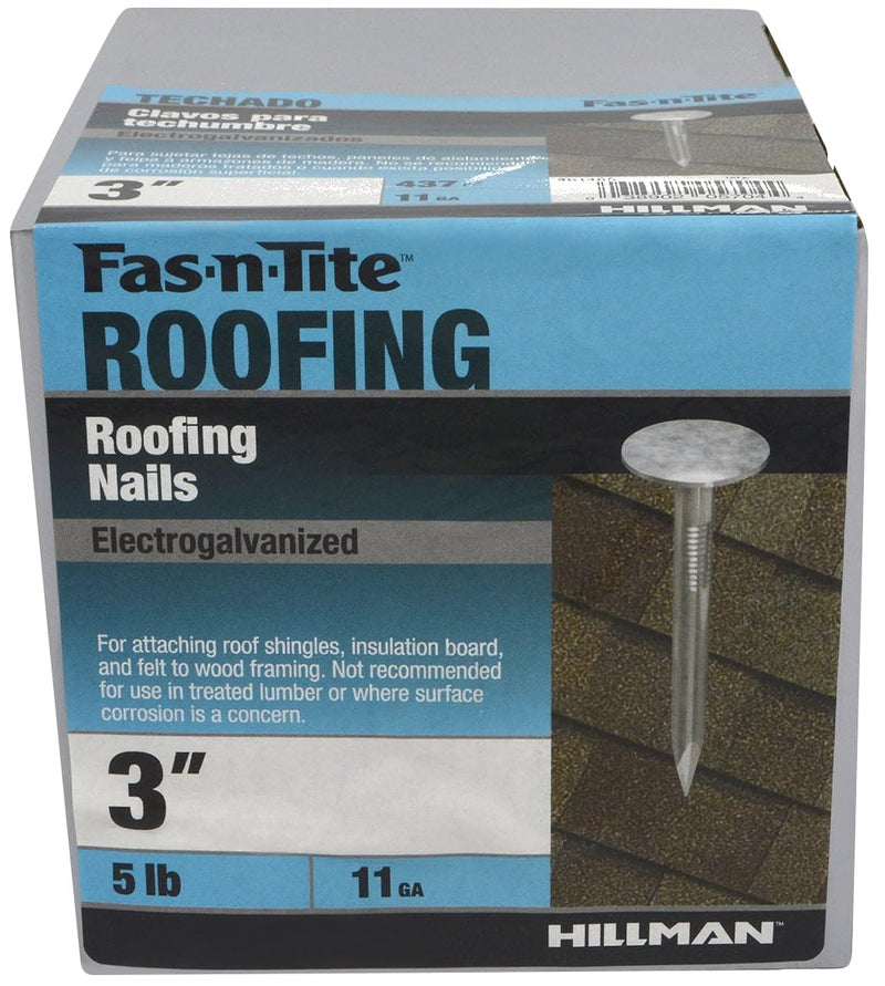 Electro-Galvanized Roofing Nails (3") - 5lb Box