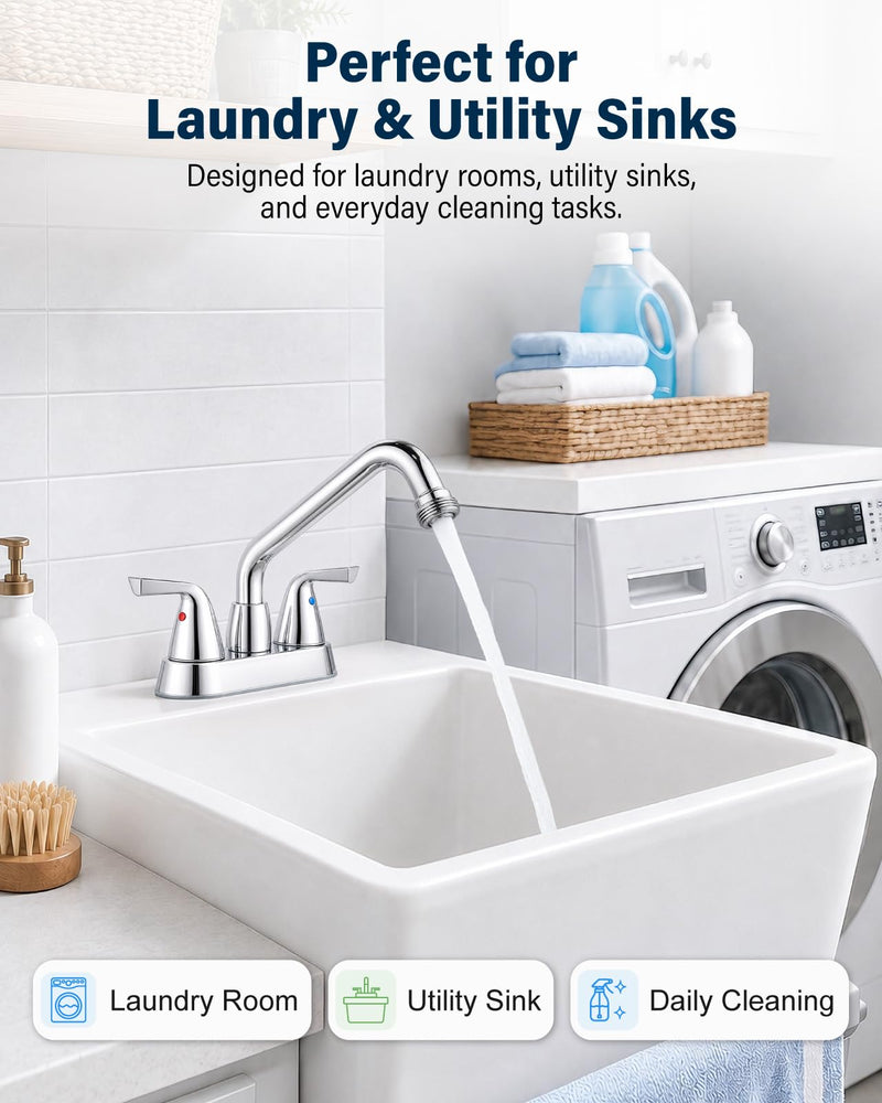 Aolemi Utility Laundry Sink Faucet,3/4" NPT Threaded End,Polish Chrome Polish Chrome