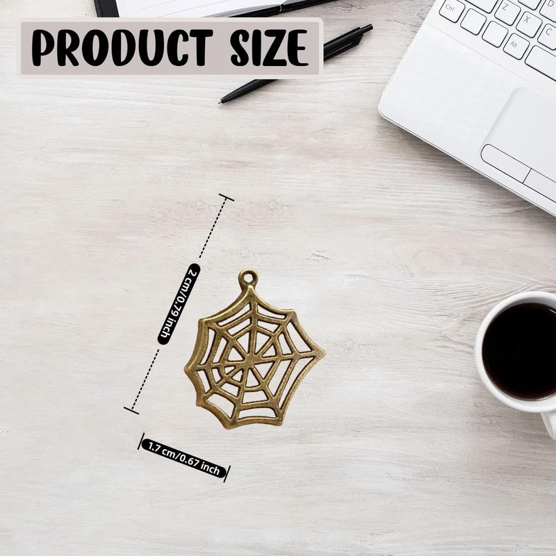 Brass Hinge Head Home Decoration Spider's Web,Magnetic Hinge Dropper Hanging,Magnetic Hinge Head Toppers,Door Hinge Pin Topper (Brass) Brass