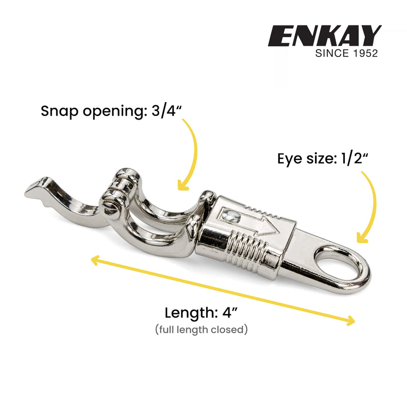 ENKAY - Panic Snap, 4", Nickel Plated, Quick Release & Secure Lock