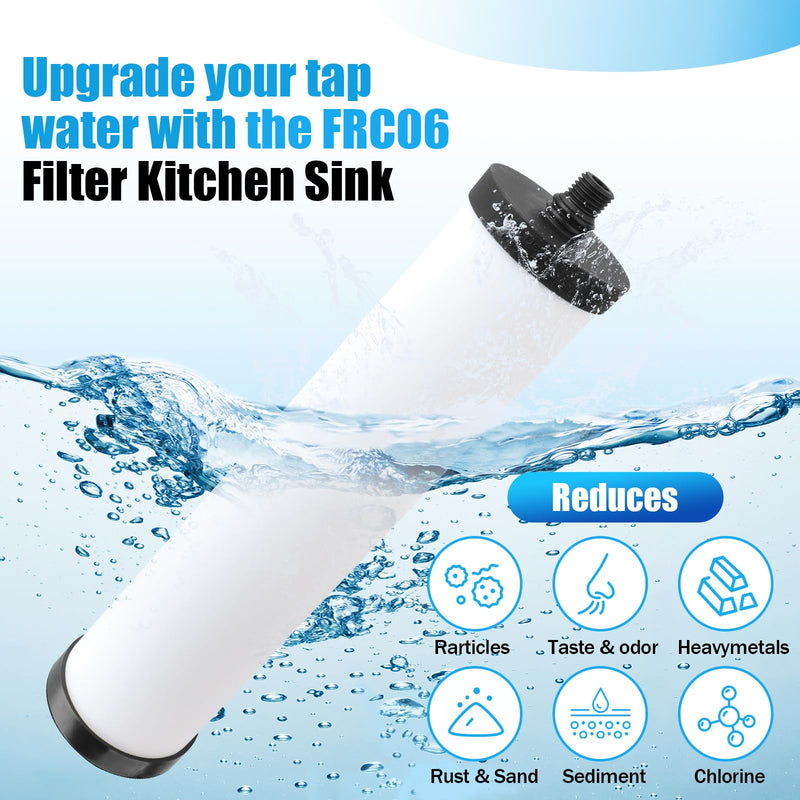 FRC06 Ceramic Water Filter Cartridge, for Franke FRCNSTR Kitchen Sink Water Filter Compatible with FRCNSTR100、FRCNSTR-DUO-1、FRCNSTR-DUO-2 Filter Kitchen Sink