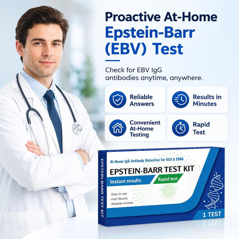 Epstein Barr (EBV) Test at-Home Testing，Easy to Read and use，Quick Results Within 15 Minutes，Against The Epstein-Barr Virus’s VCA and EBNA，Highly Accurate.