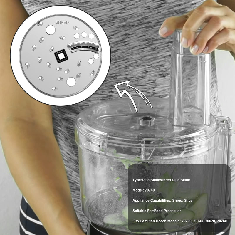 Food Processor Slice/Shred Disc Blade Replacement for Hamilton Beach 70730 70740、70670、70760