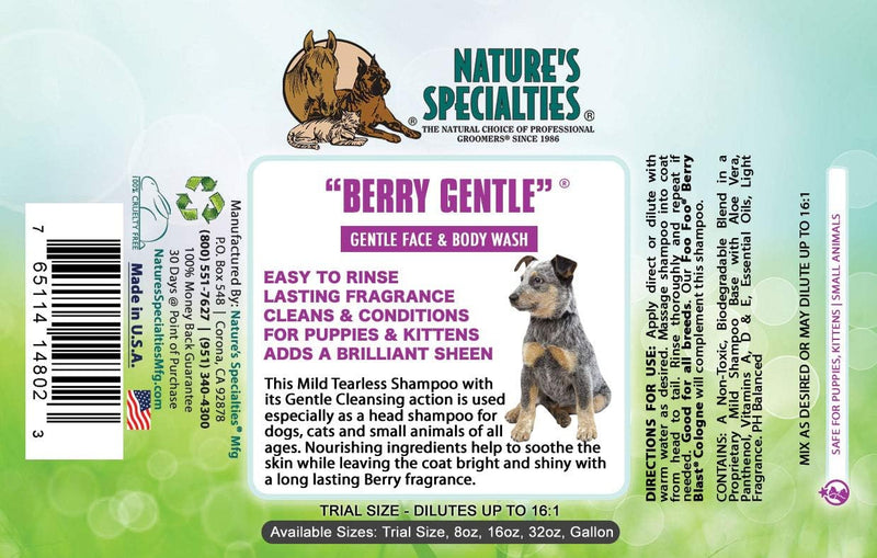Nature's Specialties Berry Gentle Pet Shampoo 32oz - PawsPlanet Australia