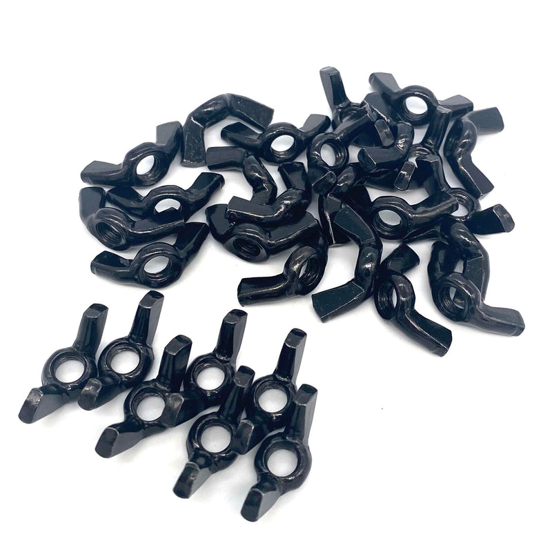 30 PCS 1/4-20 Inch Wingnuts, Quality Carbon Steel Wing Nuts Black Zinc Plated Fasteners Parts Butterfly Nut, Hand Twist Tighten Hardware Nuts Butterfly Wing-Nut 1/4-20” Assorted Kit 1/4-20"-30Pcs-Black