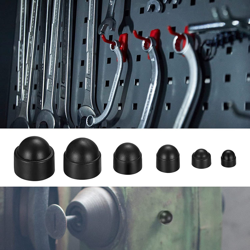 145 Pcs Screws Bolt Covers Caps, Hex Head Dome Bolt Covers, Plastic Bolt Caps, Screw Caps Covers, Hexagonal Screw Bolts Cover Protection Caps for Matching, M4 M5 M6 M8 M10 M12
