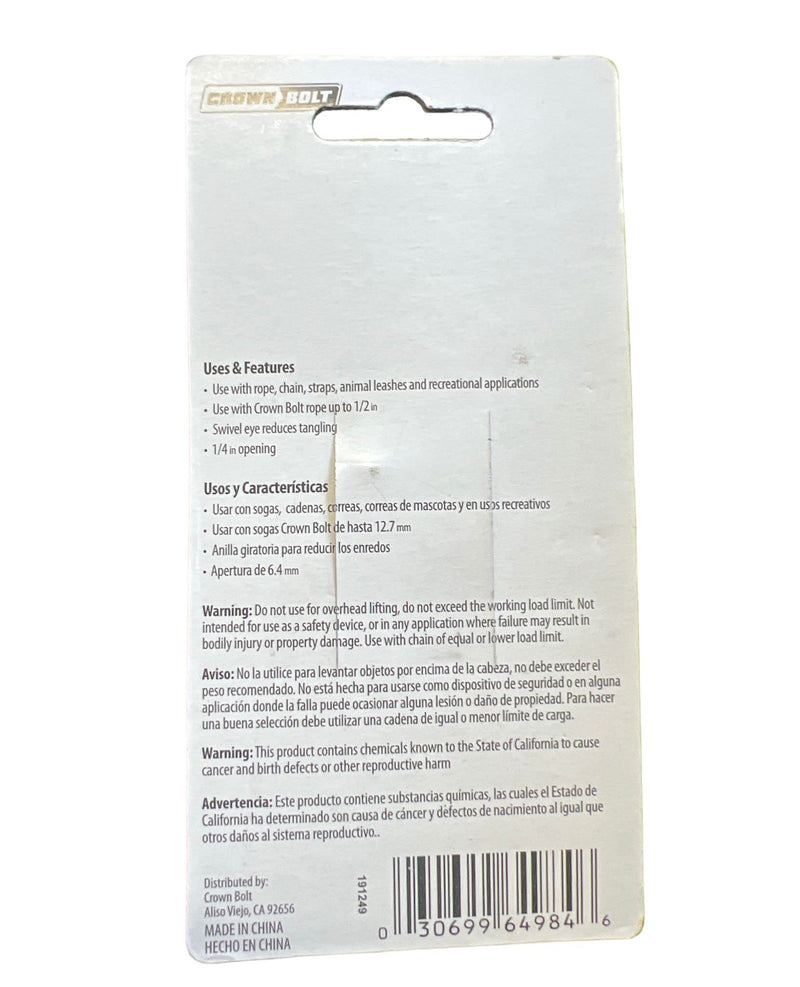 5/8 in. x 3-1/8 in. Nickel-Plated Swivel Bolt Snap (2-Pack)