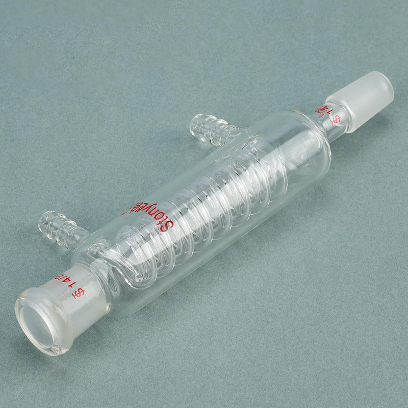 stonylab Graham Condenser, 3.94 inch Small Cooling Path, 14/20 Joint, Laboratory Glassware for Precise Microscale Condensation and Reflux Processes
