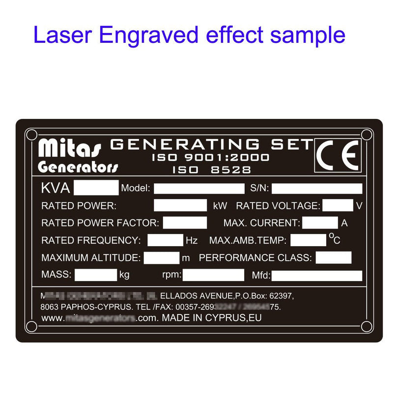Anodized Aluminium Laser Engraved Mount Metal Plate Etching Sheets 100X50mm Round Corner with Adhesive (Black,Blank,10PCS) Black,Blank,10PCS