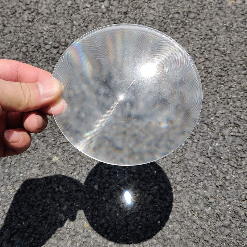 Fresnel Lens, Diameter 100mm (4''), Focal Length 140mm, Acrylic Ultrathin Lens for Physics Classroom, Solar Heating, (Focal length 140mm)