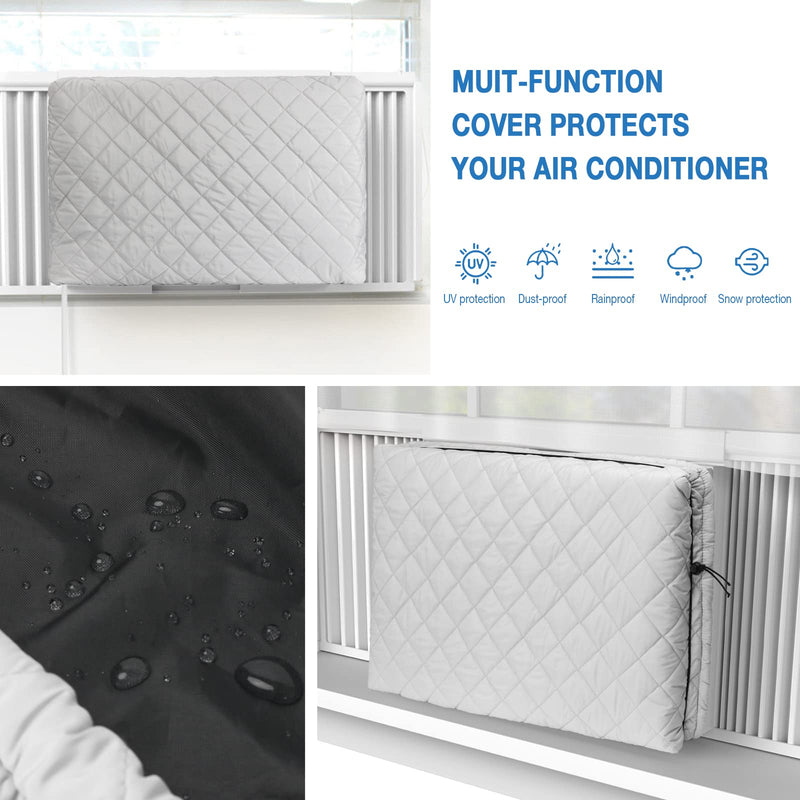 2 Pack Window Air Conditioner Covers, Indoor&Outdoor AC Cover for Winter Size L: 25l*17h*3.5d + 25.5w*20.5d*18h