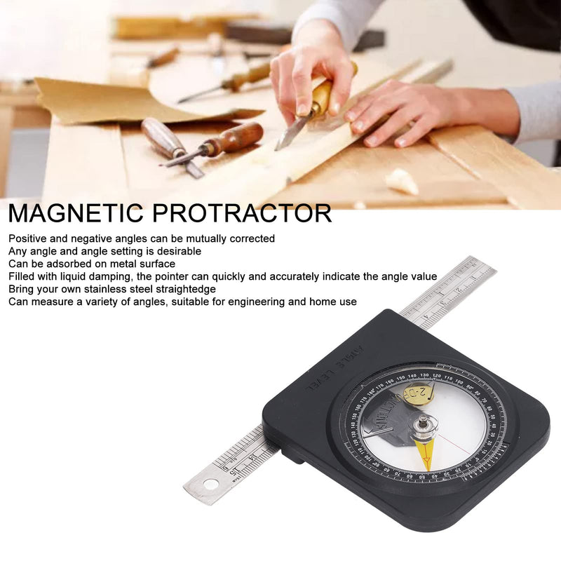 Garosa Magnetic Angle Finder, Stainless Steel Goniometer with Bidirectional Magnetic Stripe for Accurate Angle Detection in Construction and DIY Projects