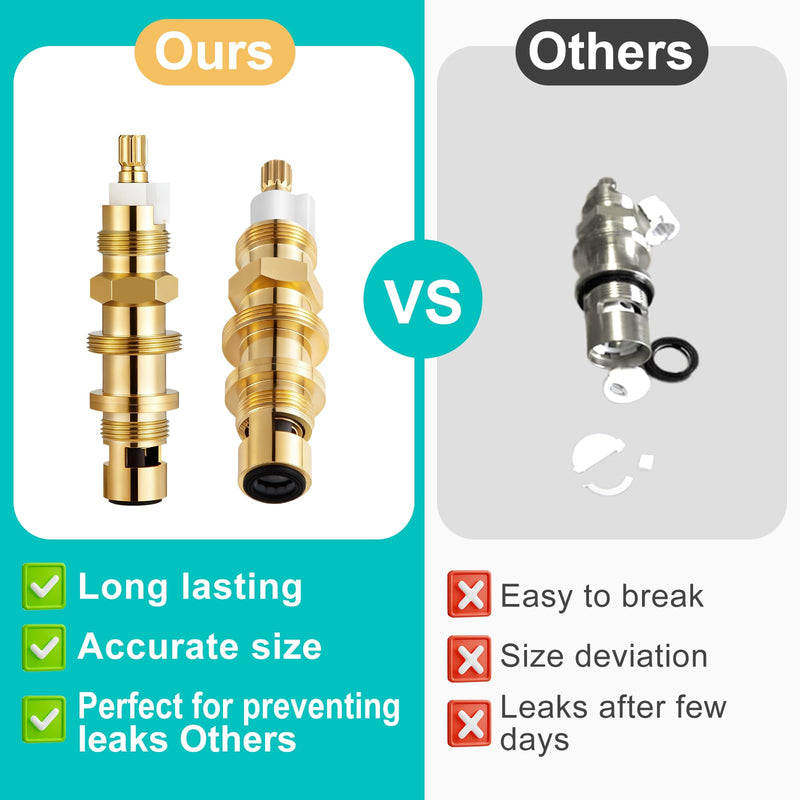 2 Pack 910-030 Shower Cartridge Replacement, Compatible with Price Pfister Shower Valve, Ceramic Disc Valve Cartridge for Bathroom Shower Faucet, Brass Construction 2