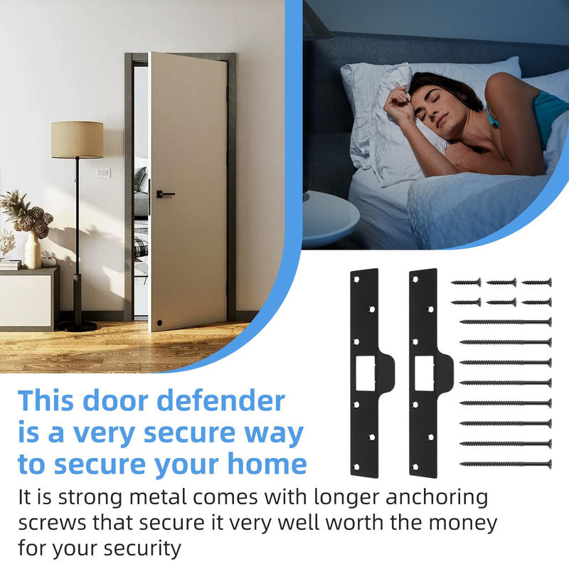 U 9476 Maximum Security Latch Strike Used to Replace Standard Latch Strikes | 2 Pack in Black, Sturdy Good Reinforcement of Door Strike - All The Hardware is Included