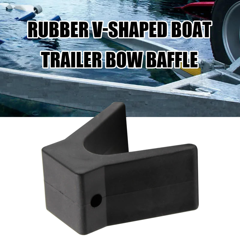 Viknman 2" V-Span Boat Trailer Bow Stop Block Trailer Rubber Bow Stop Boat Trailer V-Guide Non Marking Polyurethane 1/2" Mounting Hole Diameter