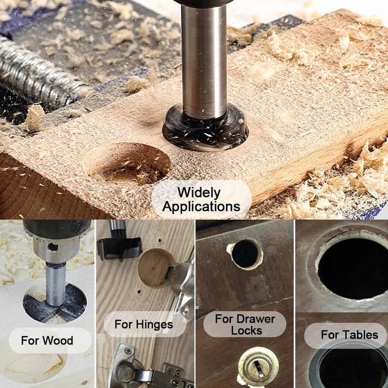 2-1/8 Inch Carbide Forstner Drill Bit, Carbide Tipped Forstner Bit for Hard Wood, Wood Drilling Bit Woodworking Hinge Cutter Tool Kits for Wood Plywood Plastic 54mm | 2-1/8''