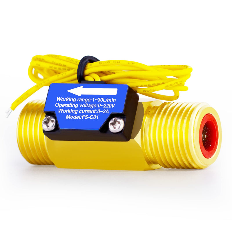 DIGITEN FS-C01 G1/2" Male Thread Water Flow Switch with Filter 0-2A/ 0-220V(AC or DC)
