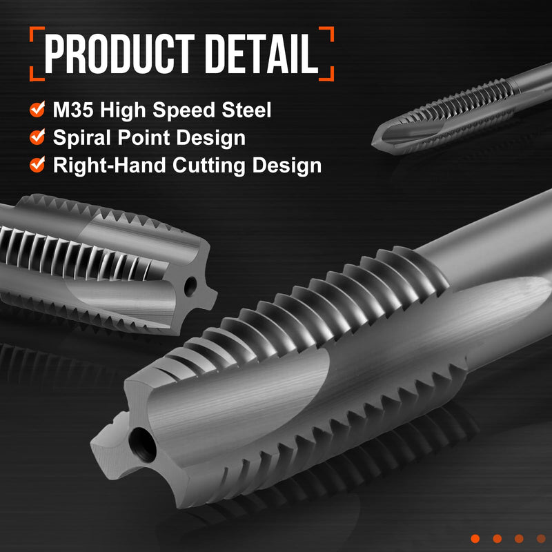 M24 x 3 Spiral Point Tap - M35 High Speed Steel Metric Right Hand Thread Tap TICN Finish Screw Thread Milling Machine Taps Threading Tapping M24 x 3