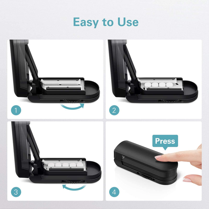 DEPAD Pill Cutter Splitter for Cutting Multiple Pills, Adjustable Pill Cutter Splitter for Small and Tiny Pills with Accurate Pill Alignment, Pill Cutter for Small or Large Pills with Sharp Safe Blade Black