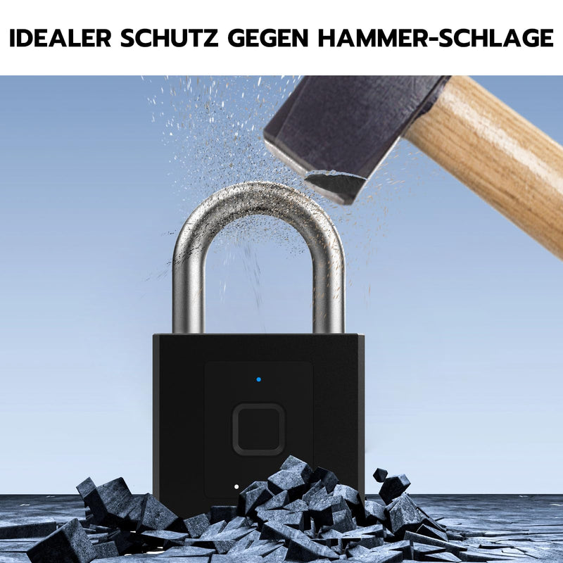 Gate Padlock Combination Padlock: Fingerprint Phone App Locker Lock eLinkSmart - Keyless Padlock Outdoor Waterproof Heavy Duty 1CM Shackle Support iOS Watch