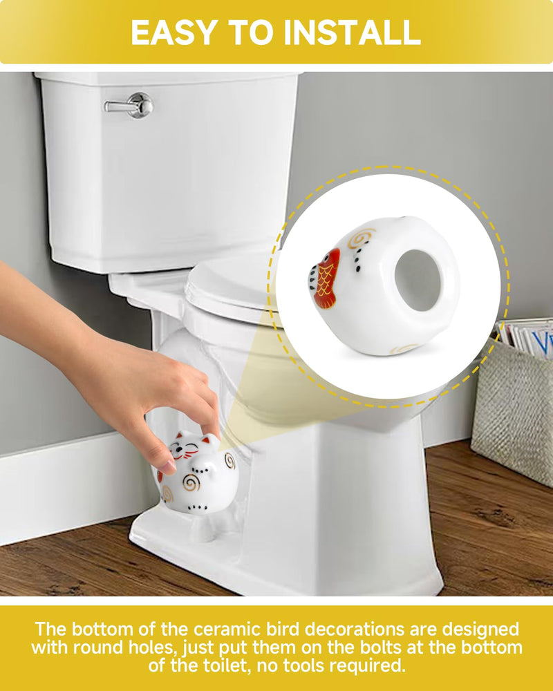 (2-pack) Ceramic toilet bolt cover decorative caps Interesting screw caps and floor bolt replacement accessories Suitable for home decoration ornaments in bathrooms, living rooms and other scenes