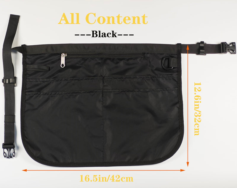 Small Size Cleaning Caddy Apron for Women with 5 Pockets, Professional Waterproof Cleaning Supplies for Housekeepers Small Black 1