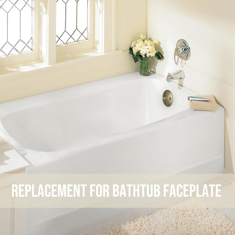 Universal Bathtub Overflow Drain Face Plate 2 Hole Tub Overflow Drain Plate Matching Screws(Brushed Brass) Brushed Brass
