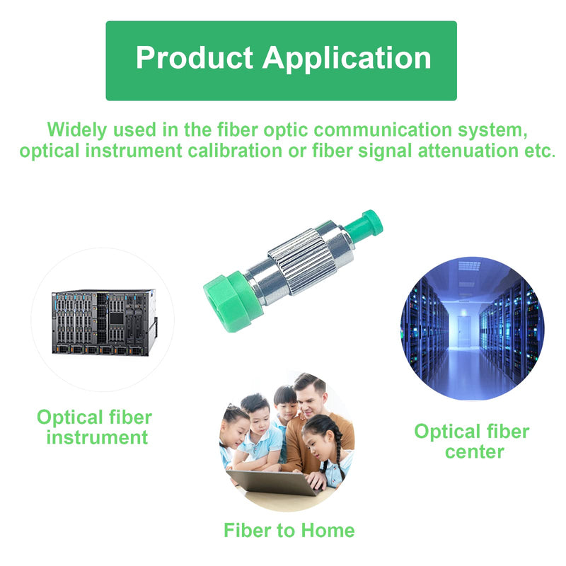 5Pcs 10dB FC-APC Fiber Optic attenuator, Fiber Signal Attenuation Converter, FC Ferrule Inserts Connector